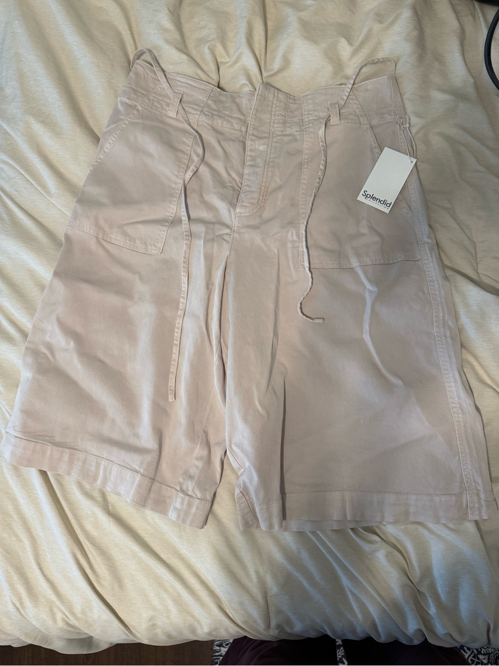 Splendid Beige Long Drawstring Shorts - Picture 6 of 7